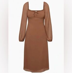 Aritzia Jaqueline Midi Dress Brown